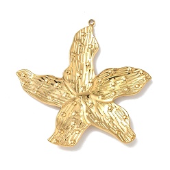 Золотой 304 из нержавеющей стали большие кулоны, прелести морская звезда, золотые, 53x53x3 мм, отверстие : 1.8 мм