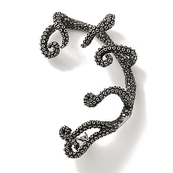 Античное Серебро 316 хирургические серьги-манжеты из нержавеющей стали., осьминог, осталось, античное серебро, 59.5x41 мм