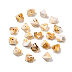 (932FM) Темно-синий аква-матовый с подкладкой Непрозрачные акриловые бусины, имитация драгоценных камней, самородки, два тона, граненые, темно-золотистые, 11.5x19.5x21.5 мм, отверстие : 1.8 мм, 179 шт / 500 г