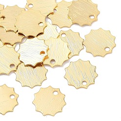 Настоящее золото 18K Латунные подвески, , без никеля , штамповка пустой метки, реальный 18 k позолоченный, 10x10x0.5 мм, отверстие : 1.4 мм