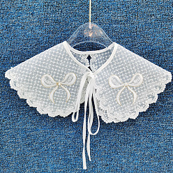 Bowknot Съемные женские воротники с вышивкой из полиэстера, мини-плащ, аксессуары для одежды, бантом, 380x170 мм