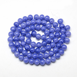 Medium Slate Blue Baking Painted Crackle Glass Bead Strands, Round, Medium Slate Blue, 4mm, Hole: 1.1~1.3mm, about 200pcs/strand, 31.4 inch