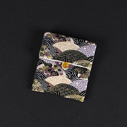 Черный Квадратные тканевые мешочки на пуговицах в китайском стиле, подарочная упаковка ювелирных изделий мешок для сережек упаковка браслета, чёрные, 10x9 см