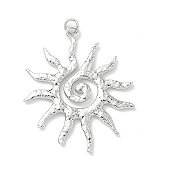 Платина Латунные подвески, солнце, с целью перехода в кольце, платина, 40.5x33.5x2.2 мм, отверстие : 3.5 мм
