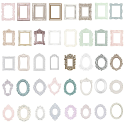 Белый 4 наборы 4 стили бумага кассия, винтажная открытка-коллаж с полым рельефом, неклеящаяся, белые, 80~90x52~76x0.1 мм, 1 набор / стиль