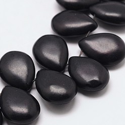 Black Dyed Synthetical Turquoise Teardrop Bead Strand, Black, 25x18x8.5mm, Hole: 1mm, about 215pcs/kg