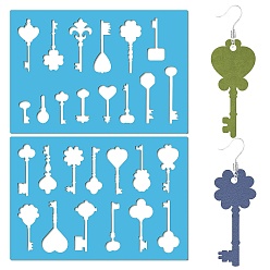 Key Акриловая серьга ручной работы шаблон, трафареты для резки кожи, глубокое синее небо, ключ, 130x90x2 мм, 2 шт / комплект