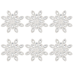Кристалл Исправляемые стразы, гладить на аппликациях со стразами из переводной смолы (клей-расплав на обратной стороне), снежинка, кристалл, 77x3 мм, 6 шт / коробка