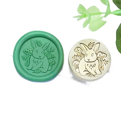 Кролик Золотая восковая печать, латунная головка штампа, для приглашений, конверты, подарочная упаковка, кролик, 25x25 мм
