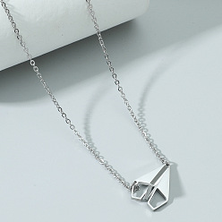 Airplane 201 ожерелье из нержавеющей стали для мужчин, цвет нержавеющей стали, бумажный самолет, 23.62 дюйм (60 см)