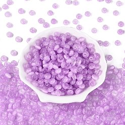 Orchidéeée Moyen Perles de verre de style banc de tirage de qualité A de FGB, rondelle, imitation chat perles oeil, moyen orchidée, 7.5x4.5mm, Trou: 1.2~1.4mm, environ 1250 pcs / livre