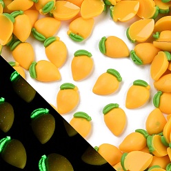 Mango Светящаяся смола декодирует кабошоны, светящиеся в темноте фрукты, манго, 10.5x7x3.5 мм