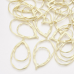 Light Gold Подвески из сплава 2 -контурные звенья, слеза, золотой свет, 49x29x2 мм, отверстие : 1.2 мм