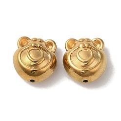 Golden Ion Plating(IP) 304 Stainless Steel Beads, Bear, Golden, 13x12.5x8mm, Hole: 1mm