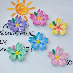 (52) Непрозрачная лаванда Кабошоны из непрозрачной смоляной эмали, цветок, разноцветные, 26x25x6 мм