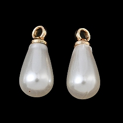 Золотой Подвески из АБС-пластика с жемчугом, слеза, с петлей из сплава, золотые, 13.5x6 мм, отверстие : 1.6 мм