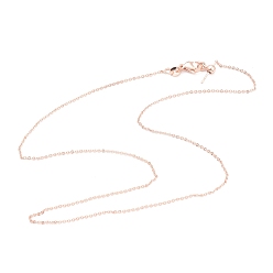 Розовое Золото Латунные кабельные цепи ожерелья, долговечный, из нержавеющей стали застежками омаров коготь, розовое золото , 17.79 дюйм (45.2 см)