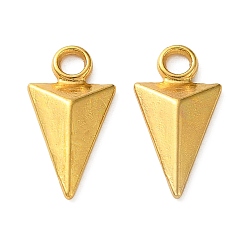 Golden Zinc Alloy Pendants, Triangle Cone Charms, Golden, 16x8x3mm, Hole: 2mm