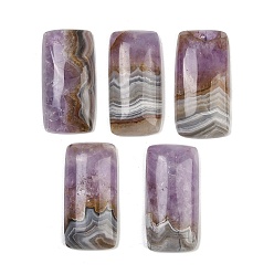 Натуральный Агат Подвески из натурального аметиста и кружевного агата, прямоугольник амулеты, класс А, 40x20x7 мм, отверстие : 1.6 мм