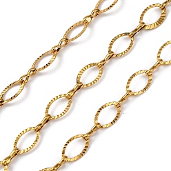 Настоящее золото 18K 304 цепи овальные из нержавеющей стали, ионное покрытие (ip), несварные, с катушкой, реальный 18 k позолоченный, 11.5x6.5x0.2 мм