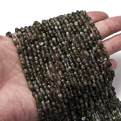 Лабрадорита Природные лабрадорита бисер нитей, самородки, 5~9x4~6x3~4.5 мм, отверстие : 0.7 мм, около 75~89 шт / нитка, 15.35'' (39 см) ~ 15.94'' (40.5 см)