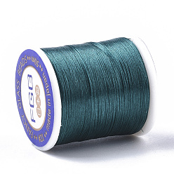 Teal Nylon 66 Coated Beading Threads for Seed Beads, Teal, 0.1mm, about 54.68 yards(50m)/roll