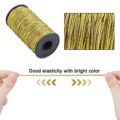 Champagne Yellow Golden Silk Elastic Thread, with Latex Thread & Plastic Spool, Champagne Yellow, 1.5mm, 100m/roll