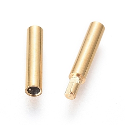 Golden 304 Stainless Steel Bayonet Clasps, Ion Plating (IP), Column, Golden, 21x2.5mm, Hole: 1.5mm