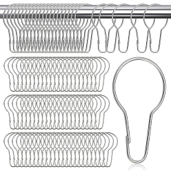 Платина 400шт. защелкивающиеся застежки для брелоков с фиксатором для ворот, Горлянка, платина, 68x38.5x3.5 мм, внутренний диаметр: 64 мм