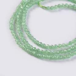 Medium Sea Green Glass Beads Strands, Faceted, Round, Medium Sea Green, 2x2mm, Hole: 0.4mm, about 193~197pcs/strand, 14.17 inch~15.51 inch(36~39.4cm)