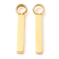 Золотой 304 прелести нержавеющей стали, ручная полировка, прямоугольный шарм, ионное покрытие (ip), золотые, 10.5x2.5x1.5 мм, отверстие : 1.6 мм