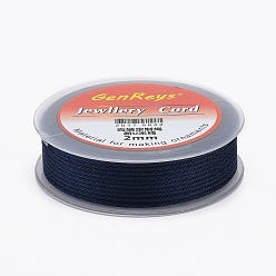 Dunkelblau Geflochtenen Nylonfäden, gefärbt, dunkelblau, 2 mm, ca. 9.84 Yards (9 m)/Rolle
