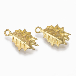 Raw(Unplated) Brass Links connectors, Nickel Free, Oak Leaf, Raw(Unplated), 19.5x11.5x6mm, Hole: 1.5mm