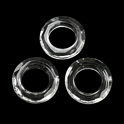 Clear Electroplate Glass Linking Rings, Crystal Cosmic Ring, Prism Ring, Faceted, Round Ring, Clear, 30x6.5mm, Inner Diameter: 17mm