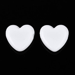 Белый Бусины лэмпворк , сердце, белые, 18.5~19.5x19.5~20x6.5~7.5 мм, отверстие : 1.2~1.6 мм