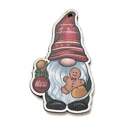Gingerbread Man Древесины подвески, прелести рождественской тематики, Колобок, 49.5x30x2.5 мм, отверстие : 1.8 мм