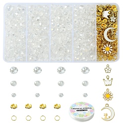 (52) Непрозрачная лаванда Набор украшений из гальванического стекла своими руками, браслеты, стеклянные бусины, разноцветные, 4~19.5x3~14.5x1.5 мм, отверстие : 0.4~2 мм