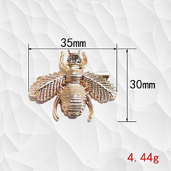 Golden Alloy Rhinestone Bees Bag Decorative Clasps, Golden, 3x3.5cm