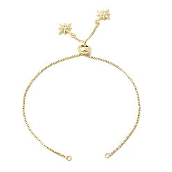 Настоящее золото 18K 1мм латунная цепочка-слайдер для изготовления браслетов, с прозрачными подвесками в виде звезд кубического циркония, стойки покрытие, долговечный, без свинца и без кадмия, реальный 18 k позолоченный, 9.29 дюйм (23.6 см), отверстие : 2 мм