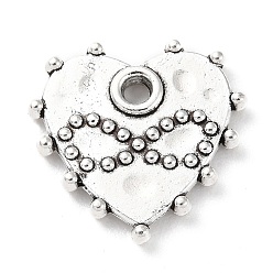 Antique Silver Tibetan Style Alloy Pendants, Heart, Antique Silver, 18x18.5x2.5mm, Hole: 2mm, about 243pcs/500g