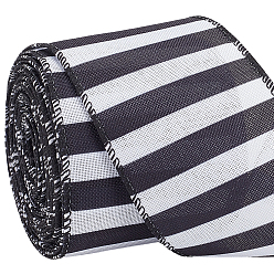 Noir Ruban à rayures en polyester, accessoires de vêtements, noir, 2-1/2 pouces (62~63 mm), environ 10.00 yards (9.14m)/rouleau