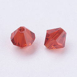 Red Imitation Austrian Crystal Beads, Grade AAA, Faceted, Bicone, Red, 6x6mm, Hole: 0.7~0.9mm