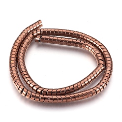 с Покрытием Меди Гальванизировать немагнитных синтетический гематит нитей бисера, полированный, Волновой столбец, с медным покрытием, 6x4 мм, отверстие : 1 мм, около 126~133 шт / нитка, 15.3 дюйм ~ 15.7 дюйм (39~40 см)