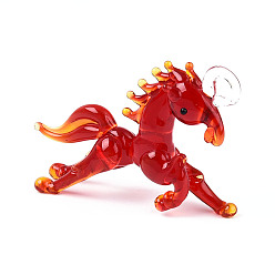 Красный Большие подвески, лэмпворк, ручная работа , лошадь, красные, 32~34x50~53x10~12 мм, отверстие : 3.5~4x4~5 мм