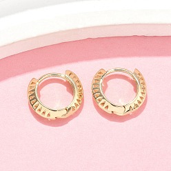 Настоящее золото 18K Треугольные латунные серьги-кольца, стойки покрытие, без свинца и без кадмия, долговечный, реальный 18 k позолоченный, 13x14.5x3.5 мм