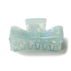 Pale Turquoise PVC Claw Hair Clips, Bowknot, Pale Turquoise, 77x35mm