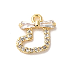 Christmas Socking Подвески из кубического циркония с микропаве из латуни на рождественскую тематику, рождественские носки, 10.5x11x2.5 мм, отверстие : 1.2 мм