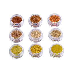Gelb 1 Pfund 9 Mischfarbe 12/0 Sorte ein Glas Rocailles, Gelb, 2x1.5 mm, Loch: 0.9 mm, ca. 50 g / Beutel