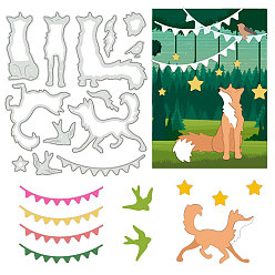 Лиса Углеродистая сталь разрезает трафареты, для diy scrapbooking, Фотоальбом, декоративная бумага для тиснения, цвет нержавеющей стали, лиса, 132x114x0.8 мм