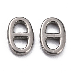 Нержавеющая Сталь Цвет Не тускнеют 304 соединители из нержавеющей стали, овальные, цвет нержавеющей стали, 8x5x1.3 мм